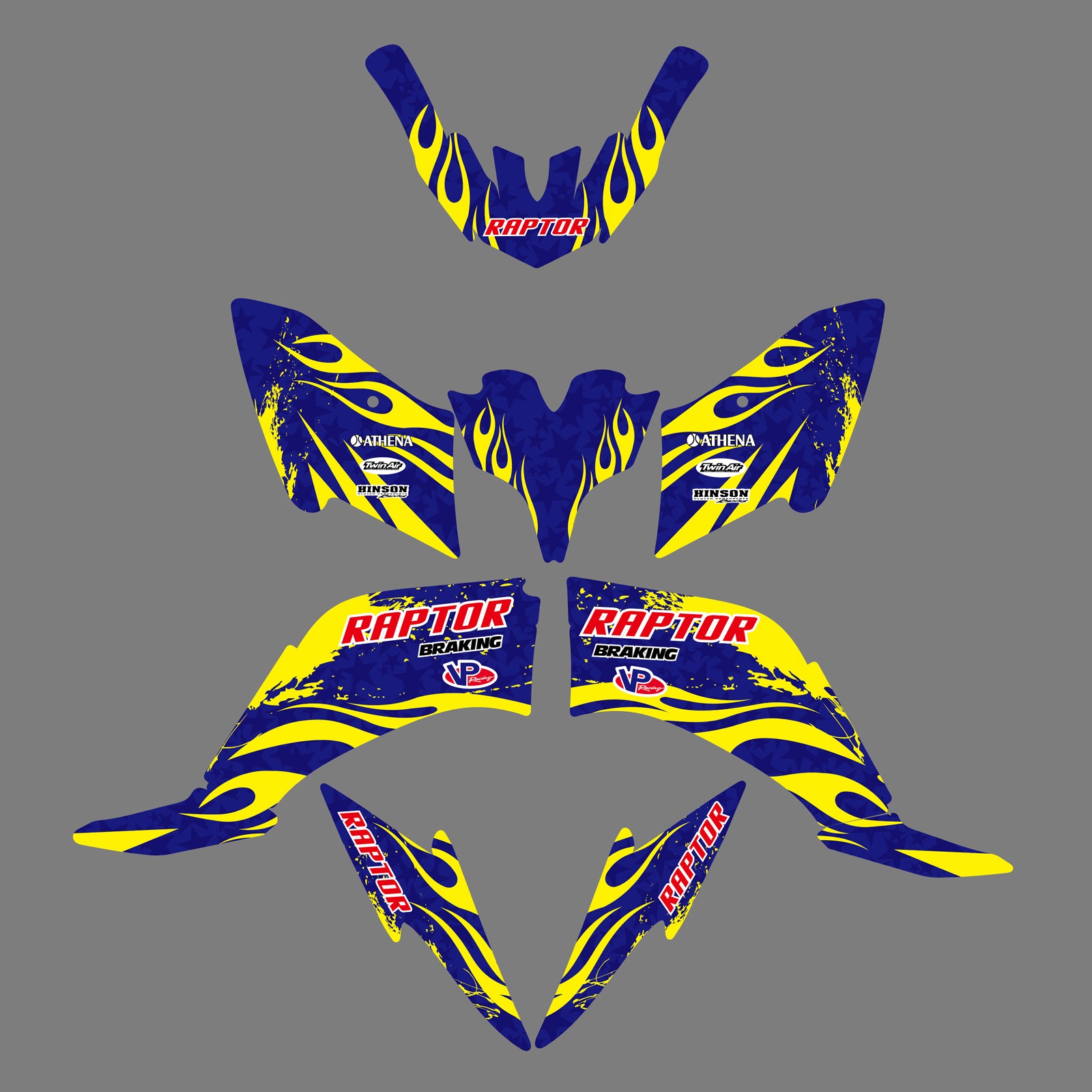 ATV Fairing Personality Decal Sticker Graphics Kits For Yamaha Raptor 250 2008+