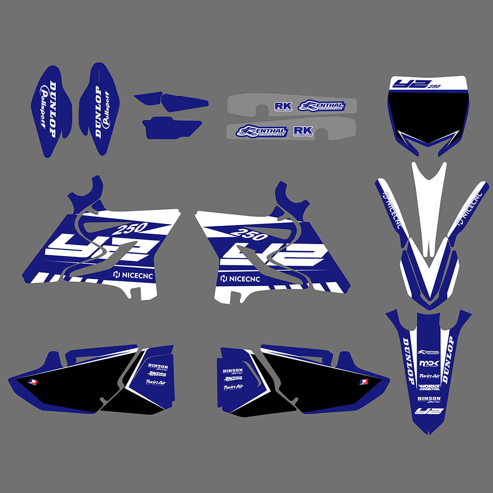 Motocross Team Graphic Decals Stickers Set For Yamaha YZ125/YZ250 2015-2021