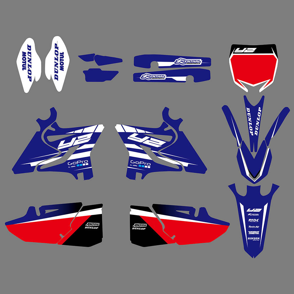 Motocross Team Graphic Decals Stickers Set For Yamaha YZ125/YZ250 2015-2021