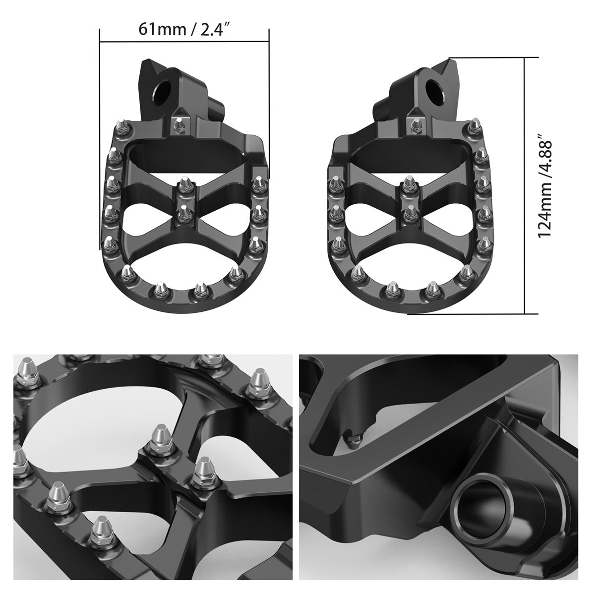 Pair Forged Foot Pegs For Yamaha YZ250F YZ450F WR450F 2024