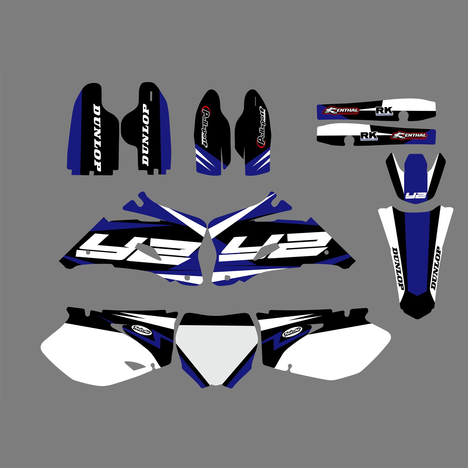 Team Graphics & Backgrounds Decals Stickers Kit for YAMAHA YZF250/YZF450 2006-2009